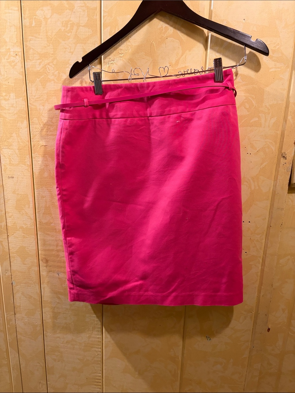 Liz Claiborne Hot Pink Pencil Skirt with Slim Waist Belt